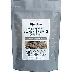King Lou Whole Minnows Freeze-Dried Dog Treats, 2.5-oz bag