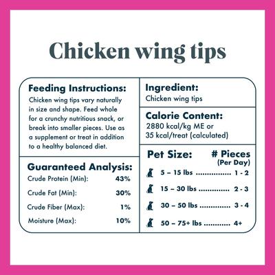 Show full view: King Lou Chicken Wing Tips Dehydrated Dog Treats, 30 count slide 6 of 8