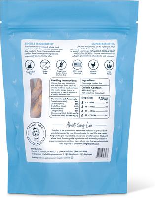 Show full view: King Lou Whole Chicken Feet Dehydrated Dog Treats, 10 count slide 3 of 8