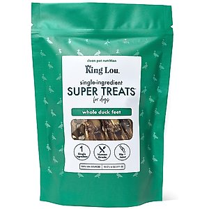 King Lou Whole Duck Feet Dehydrated Dog Treats, 10 count