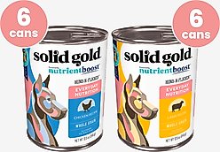 Solid Gold Nutrientboost Hund-n-Flocken Lamb + Chicken recipe with Healthy Whole Grain Wet Dog Food, 12.5-oz cans, case of 12