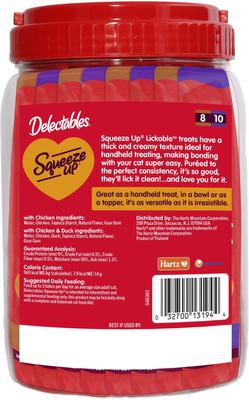 Show full view: Hartz Delectables Squeeze Up Non-Seafood Chicken Variety Pack Lickable Cat Treats, 0.5-oz tube, 40 count slide 8 of 11
