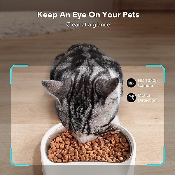Show full view: Petlibro Granary Automatic Dog & Cat Camera Feeder + 3 Pet Food Desiccant Bags, 5-L, White slide 3 of 7