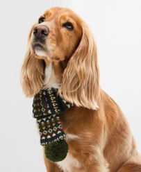 Barbour Marlow Fair Isle Dog Scarf, Olive, Small/Medium