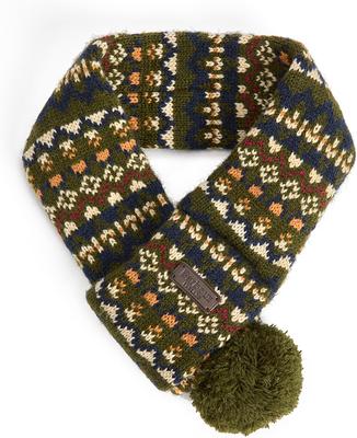 Show full view: Barbour Marlow Fair Isle Dog Scarf, Olive, Small/Medium slide 2 of 4