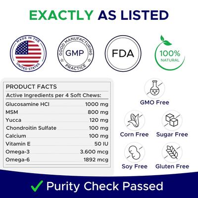 Show full view: GoodGrowlies Glucosamine Hip & Joint Chicken Flavored Soft Chew Supplement for Dogs, 180 count slide 7 of 9