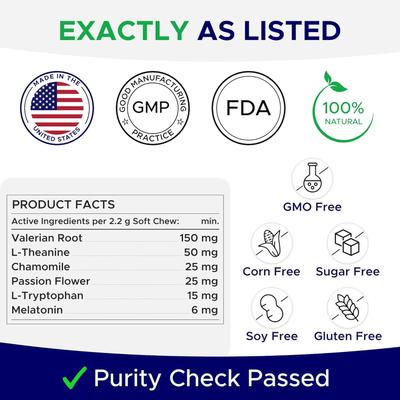 Show full view: GoodGrowlies Calming Melatonin Sleep Aid & Anxiety Relief Supplement Chews for Dogs, 120 count slide 8 of 10