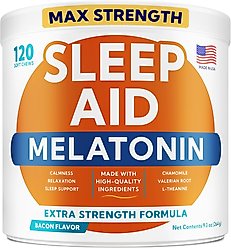 GoodGrowlies Calming Melatonin Sleep Aid & Anxiety Relief Supplement Chews for Dogs, 120 count