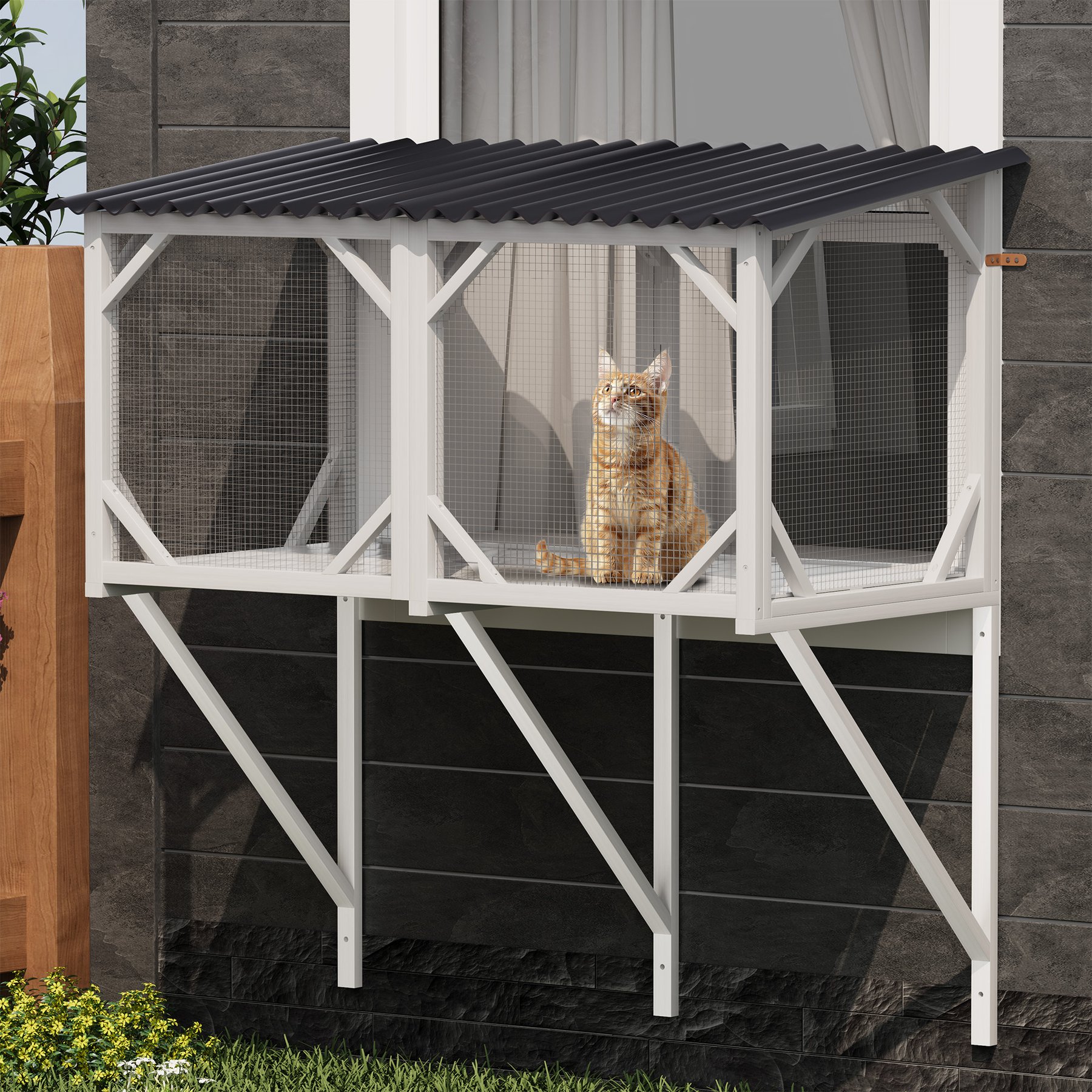 Cesicia Cat Window Perch, Ancient White