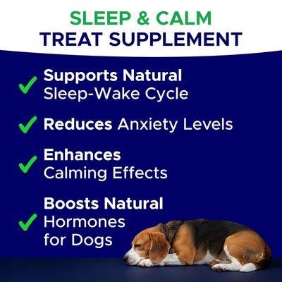 Show full view: GoodGrowlies Calming Melatonin Sleep Aid & Anxiety Relief Supplement Chews for Dogs, 120 count slide 6 of 10