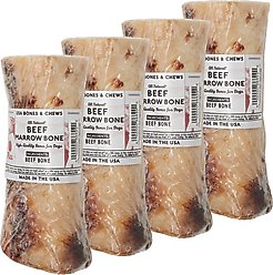 Bones & Chews Made in USA Roasted Marrow Bone 6" Dog Treat, 4 count