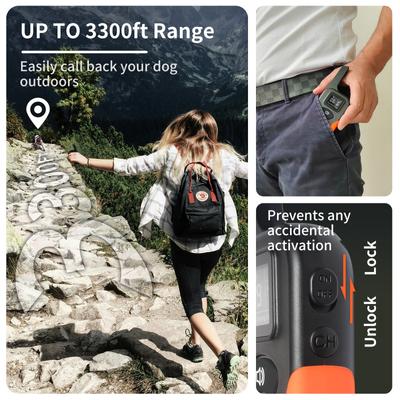 Show full view: PetJoy IPX7 Waterproof & Adjustable 3300-ft No Shock Remote Dog Training Collar, 3 count slide 4 of 7