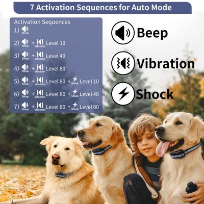 Show full view: PetJoy Automatic Electric Shock Waterproof & Anti-Bark Adjustable Rechargeable Remote Dog Training Collar, 3 count slide 4 of 10