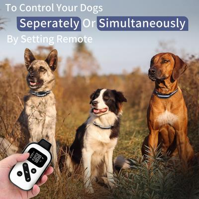 Show full view: PetJoy Automatic Electric Shock Waterproof & Anti-Bark Adjustable Rechargeable Remote Dog Training Collar, 3 count slide 2 of 10