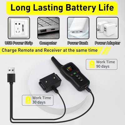 Show full view: PetJoy IPX7 Waterproof Auto Bark & Anti-Bark Rechargeable Remote Dog Training Collar, 3 count slide 6 of 9