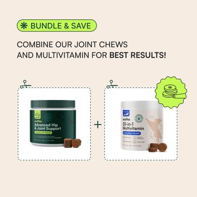 Show full view: Wuffes 23-in-1 Multivitamin + Hip & Joint Supplement for Small & Medium Breed Dogs, 90 count slide 6 of 8