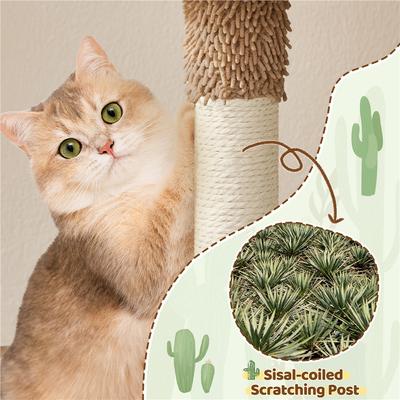 Show full view: Yaheetech Cactus 42-in Plush Cat Tree, Brown/Green slide 6 of 7