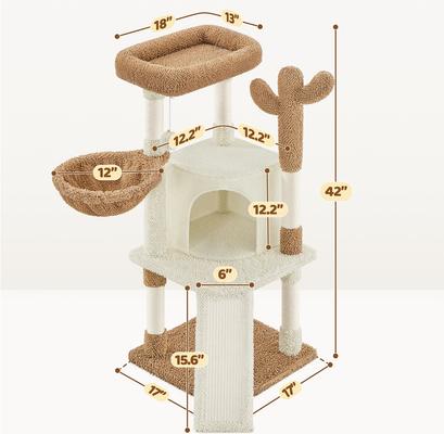 Yaheetech Cactus 42-in Plush Cat Tree