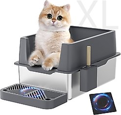 LovMor Stainless Steel High Sided Cat Litter Box