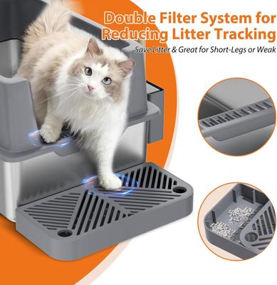Show full view: LovMor Stainless Steel High Sided Cat Litter Box slide 2 of 8
