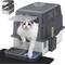Show in main carousel: LovMor Stainless Steel High Sided Cat Litter Box with Cover slide 1 of 8