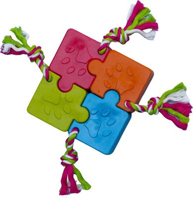 Show full view: Tugzelle Quad PuzzlyPull Dog Toys, 4 count slide 2 of 7