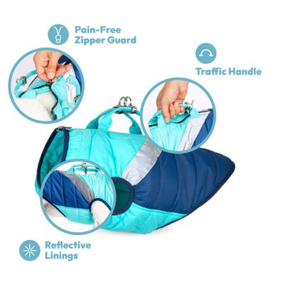 Show full view: Gooby Mountaineer Dog Jacket, Jade, Small slide 2 of 6