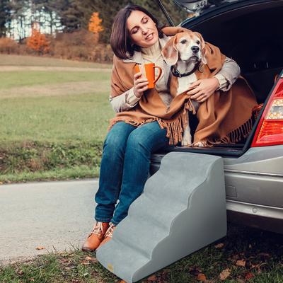 Show full view: BingoPaw 5 Step Non-Slip Foam Dog Stairs, Grey slide 8 of 10