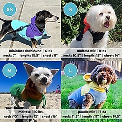 Gooby Two-Tone Fleece Dog Vest Hoodie, Turquoise, Medium slide 2 of 4