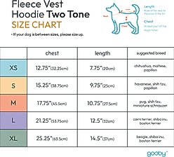 Gooby Two-Tone Fleece Dog Vest Hoodie, Turquoise, Small slide 2 of 4