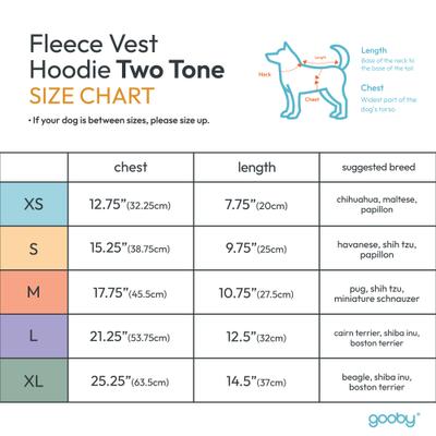 Show full view: Gooby Two-Tone Fleece Dog Vest Hoodie, Black, Medium slide 4 of 5