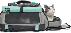 Travel Cat The Transpurrter Airline Approved Backpack Cat Carrier, Heather Grey/Teal