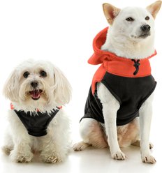 Gooby Two-Tone Fleece Dog Vest Hoodie, Black, X-Small