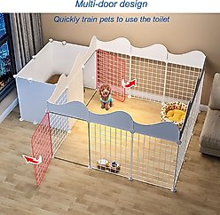 NonoPets Metal Dog Pen with Door, White, 43.70 x 29.53 x 22.44-in slide 2 of 5