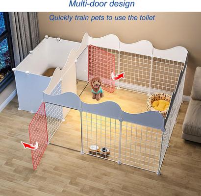 Show full view: NonoPets Metal Dog Pen with Door, White, 43.70 x 29.53 x 22.44-in slide 4 of 6