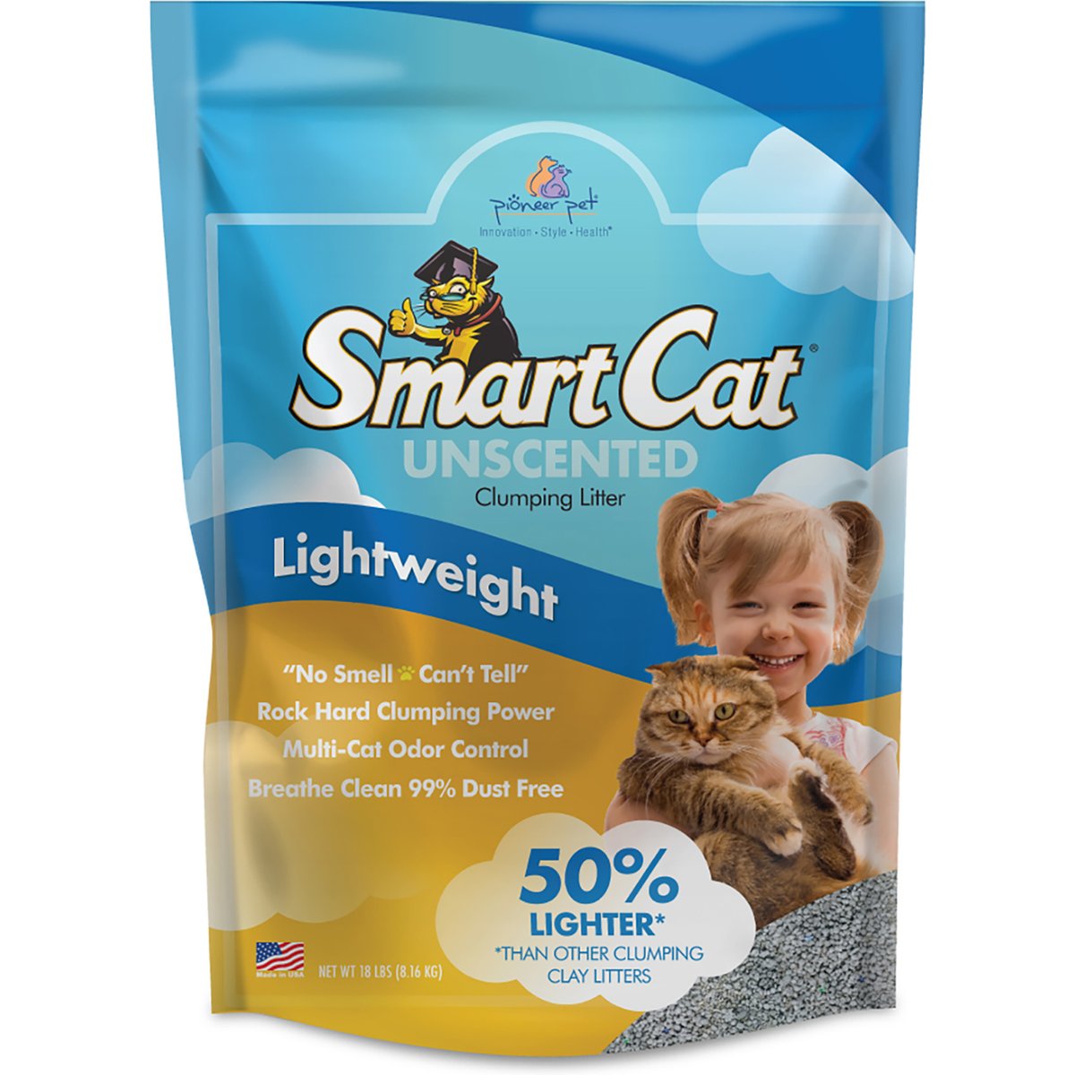 SmartCat Lightweight Clumping Cat Litter, 18-lb bag