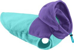 Gooby Two-Tone Fleece Dog Vest Hoodie, Turquoise, Large slide 2 of 4