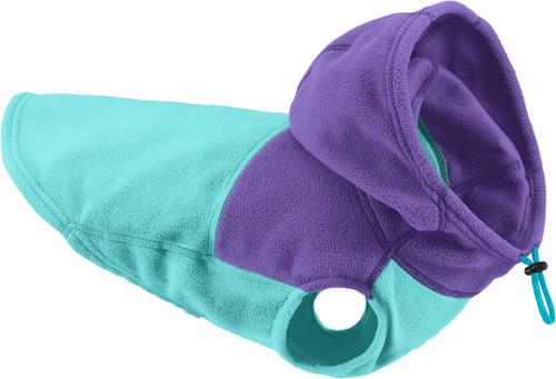 Show full view: Gooby Two-Tone Fleece Dog Vest Hoodie, Turquoise, Medium slide 2 of 4