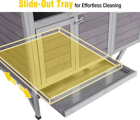 Show full view: Aivituvin AIR7020 Raised Backyard Small Wooden Chicken Coop, 1 to 2 Chicken Capacity, 40.94 x 27.37 x 38.55-in slide 3 of 7