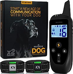 INVIROX 2026 Edition Waterproof Rechargeable Dog Training Collar & Remote Control, Black/Grey, 2 count