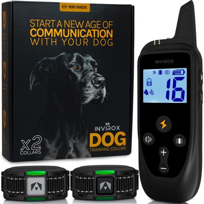 INVIROX INVIROX 2026 Edition Waterproof Rechargeable Dog Training Collar & Remote Control, Black/Grey, 2 count