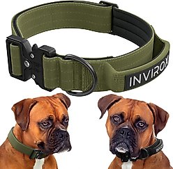 INVIROX K9 Extreme Series Heavy-Duty Tactical Dog Collar, Green, Large