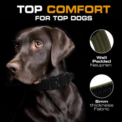 Show full view: INVIROX K9 Extreme Series Heavy-Duty Tactical Dog Collar, Black, Medium slide 3 of 6