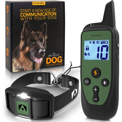 INVIROX INVIROX Spark K9 Waterproof Large Breed Dog Training Collar, Green, 1 count