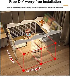 NonoPets Metal Dog Pen with Door, White, 57.87 x 29.53 x 22.44-in slide 2 of 6