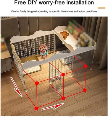 Show full view: NonoPets Metal Dog Pen with Door, White, 57.87 x 29.53 x 22.44-in slide 4 of 7