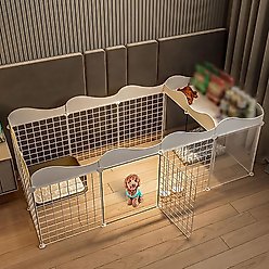 NonoPets Metal Dog Pen with Door, White, 57.87 x 29.53 x 22.44-in slide 1 of 6