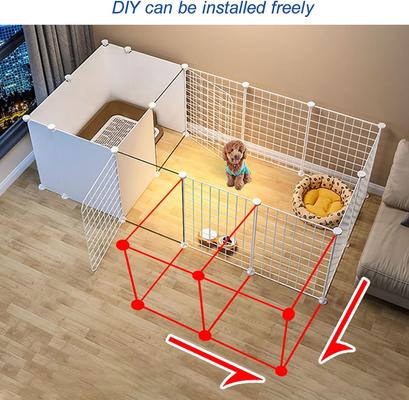 Show full view: NonoPets Metal Dog Pen with Door, White, 43.70 x 29.53 x 22.44-in slide 5 of 6