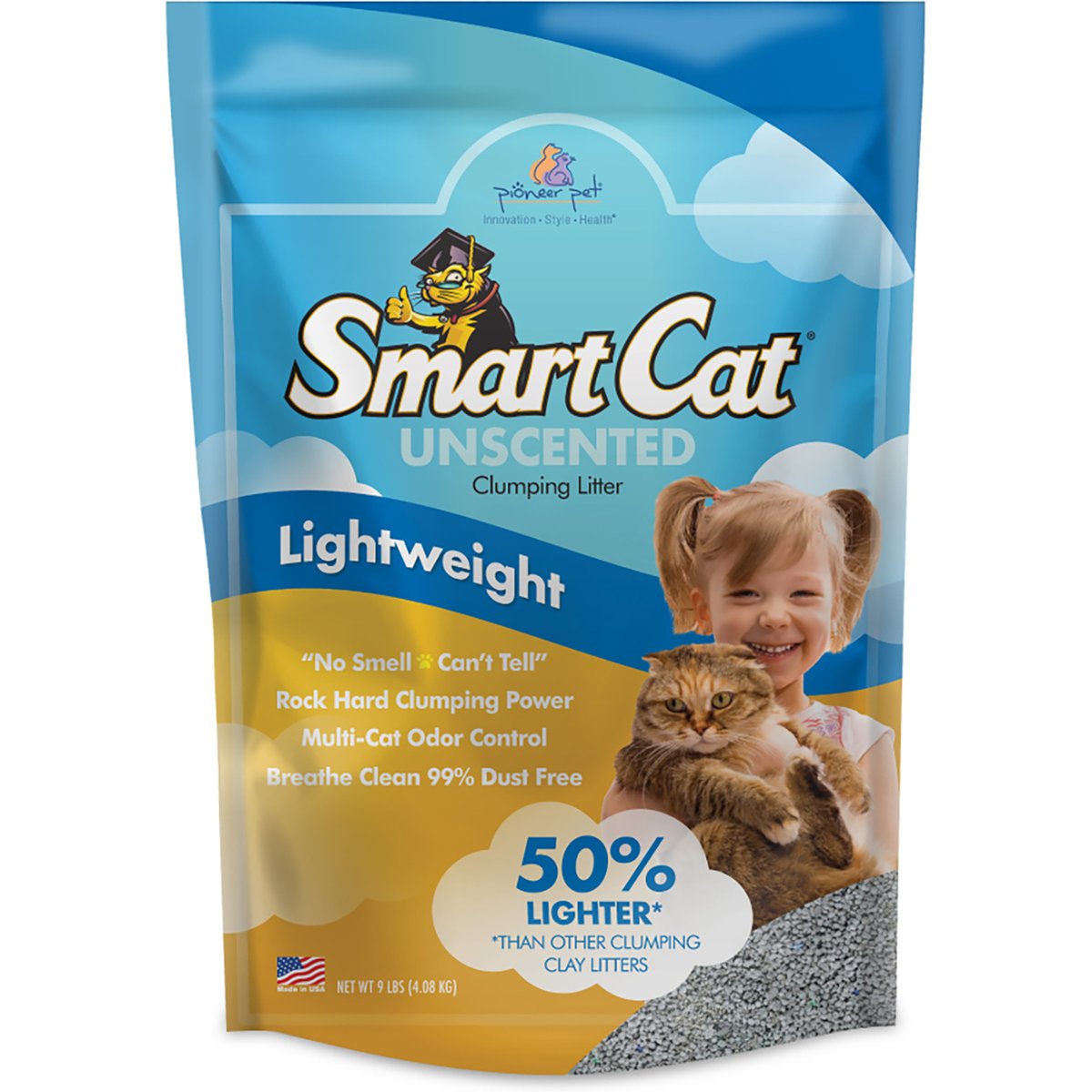 SmartCat Lightweight Clumping Cat Litter, 9-lb bag
