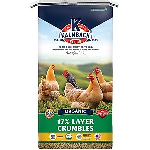 Kalmbach Feeds Organic 17% Layer Crumbles Chicken Feed, 50-lb bag